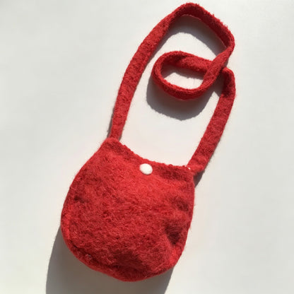 Fleece Oval Crossbody Bag