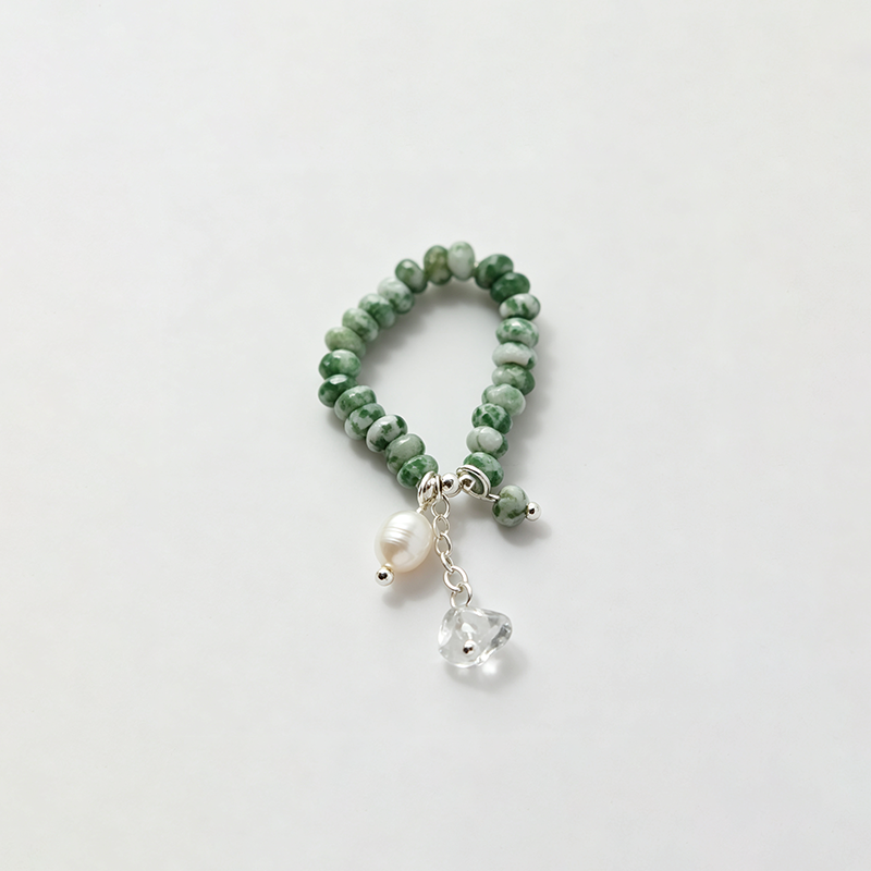 Faux Pearl Crystal Stretch Ring