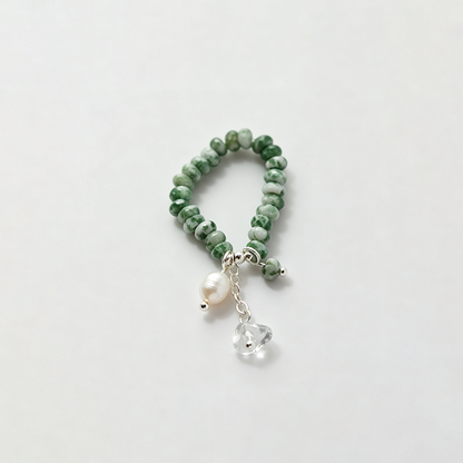 Faux Pearl Crystal Stretch Ring