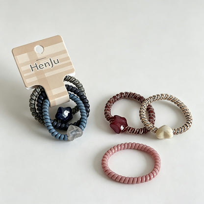 Star Heart Telephone Wire Hair Ties