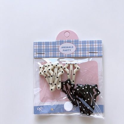 Polka Dot Wave Edge Hair Clips