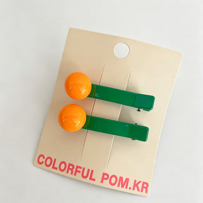 Candy Color Bead Snap Hair Clips