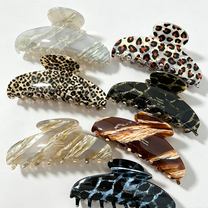 Leopard Marble Acetate Hair Claw