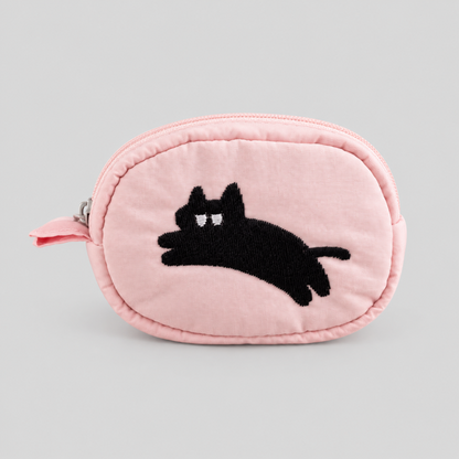 Cat Print Mini Coin Zipper Pouch