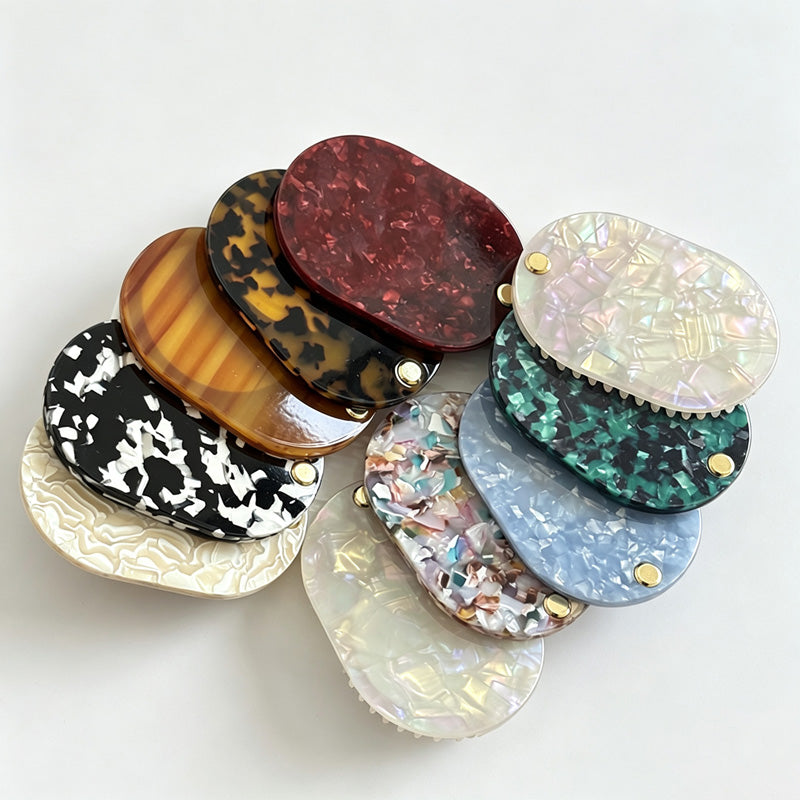 Acetate Folding Hair Comb Mirror