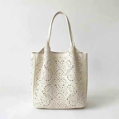 Floral Cutout Shoulder Tote