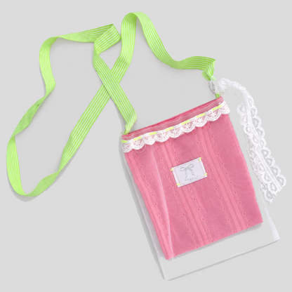 Floral Lace Crossbody Plaid Mini Purse