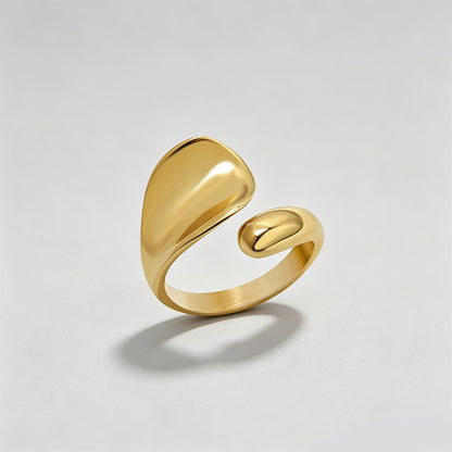 Irregular Concave Textured Open Ring