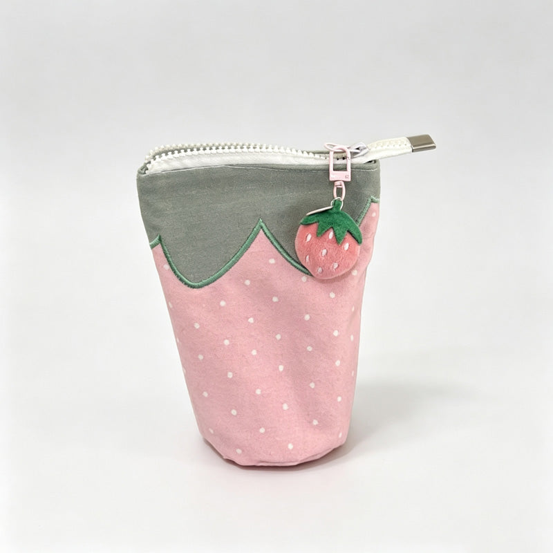 Strawberry Pencil Pouch with Charm