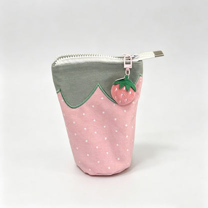 Strawberry Pencil Pouch with Charm