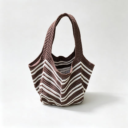 Zigzag Stripe Knit Tote Bag