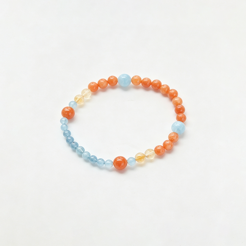 Mixed Color Crystal Elastic Beaded Bracelet