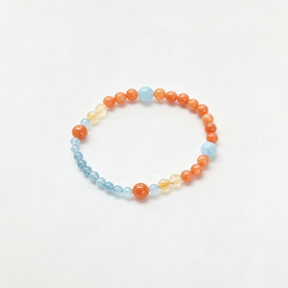 Mixed Color Crystal Elastic Beaded Bracelet