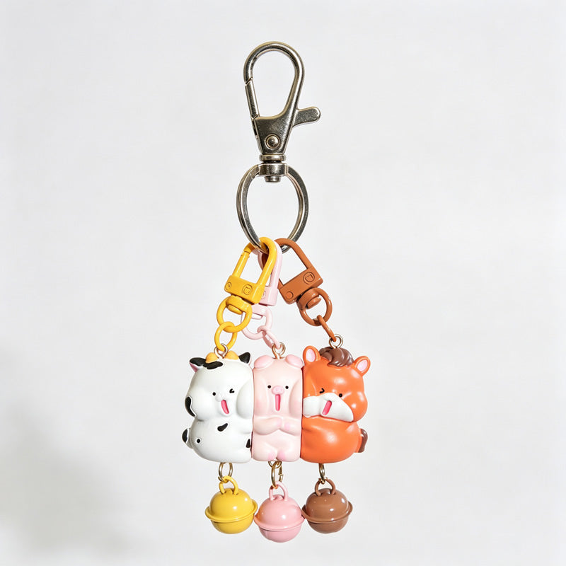 Magnetic 3‑Piece Animal Resin Keychain Set