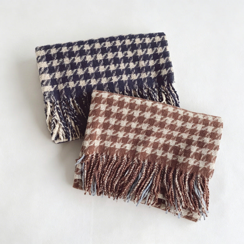 Houndstooth Fringe Scarf