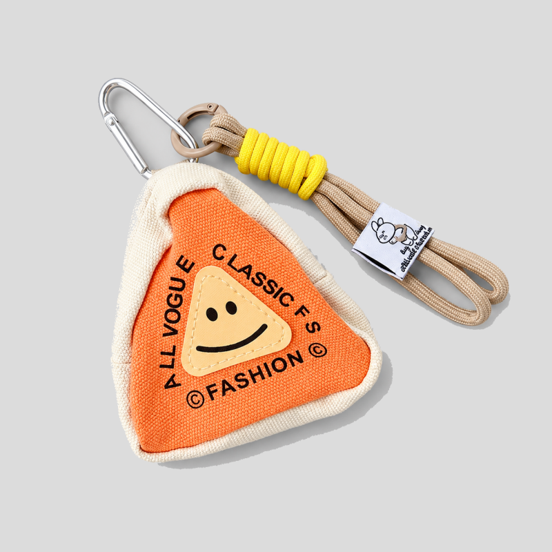 Smiley Triangle Coin Pouch Bag Charm