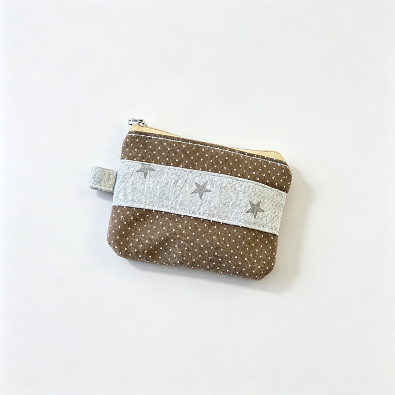 Plaid Spliced Mini Zipper Pouch