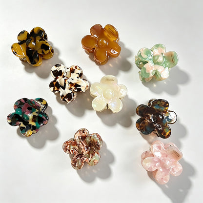 Small Flower Marbled Hair Claw