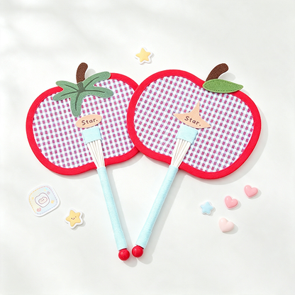 Tomato Shape Woven Straw Hand Fan