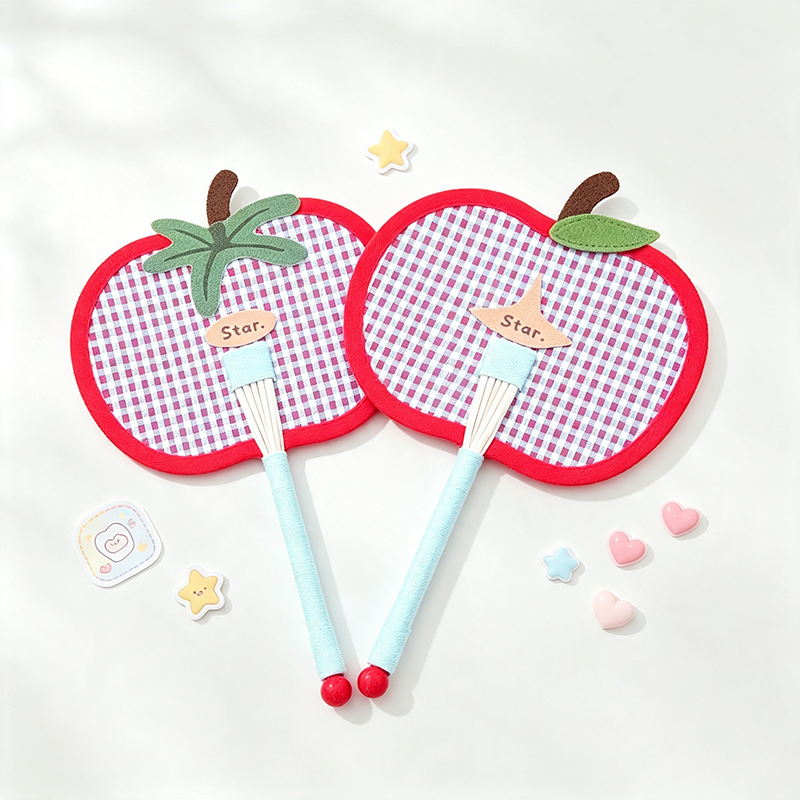 Tomato Shape Woven Straw Hand Fan