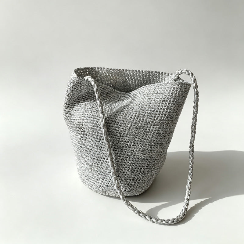 Crochet Bucket Shoulder Bag