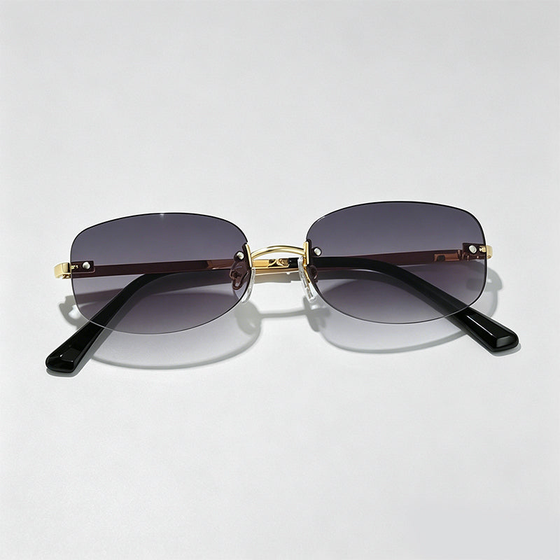 Rimless Oval Y2K Millennium Retro Sunglasses