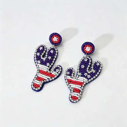 Beaded Patriotic Statement Ear - Shopdayla Wholesale - #7954
