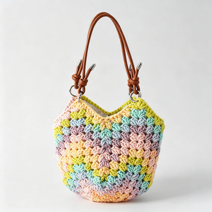 Striped Crochet Crossbody Bag