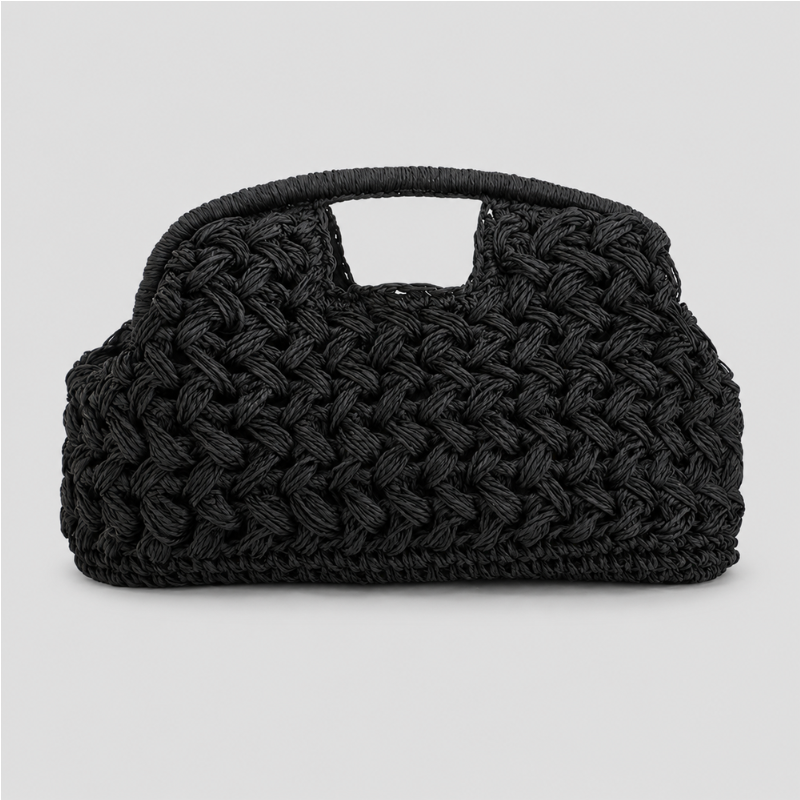 Woven Handle Crochet Clutch