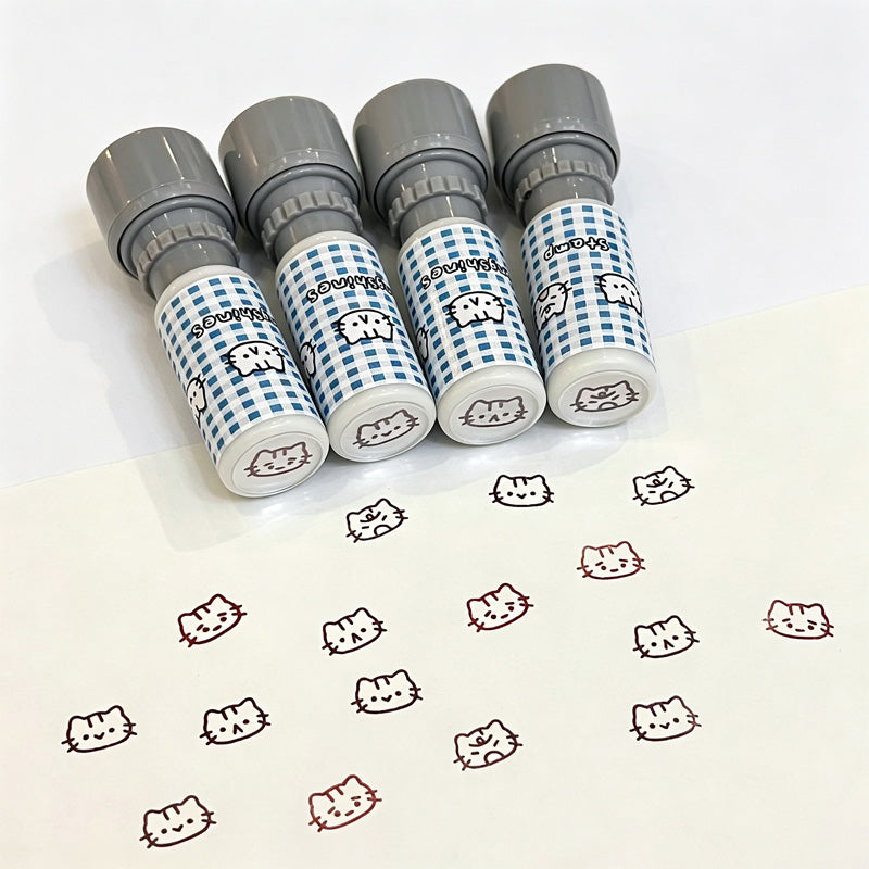 ini Cat Self‑Inking Round Stamp