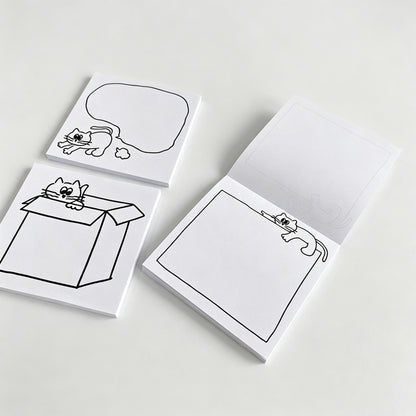 Line‑Art Cat Non‑Sticky Notes