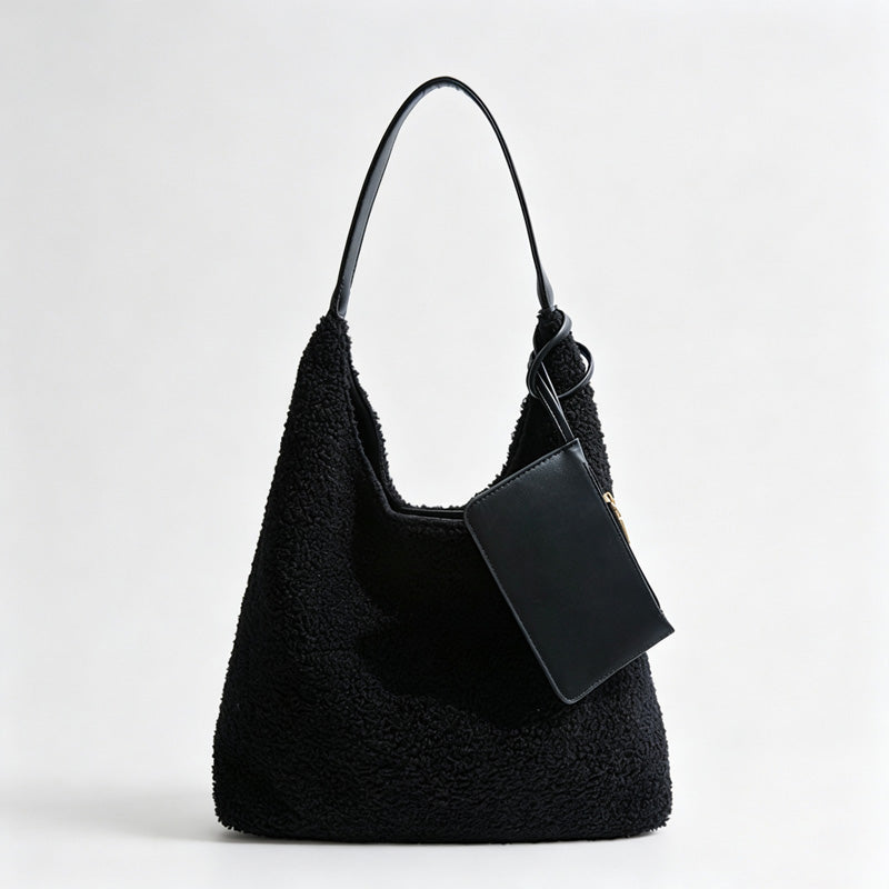 Fluffy Fleece Tote Shoulder Bag