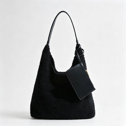 Fluffy Fleece Tote Shoulder Bag
