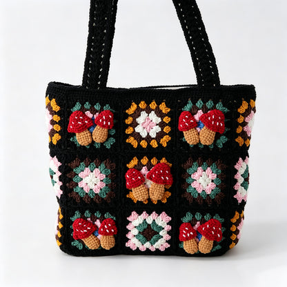 Daisy Grid Crochet Tote