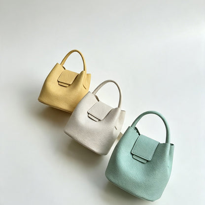 Flip Cover Handle Bucket Bag