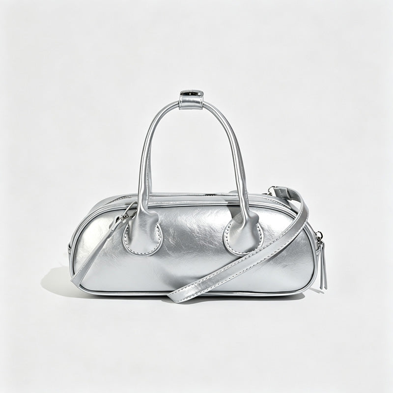 Metallic Barrel Handle Bag