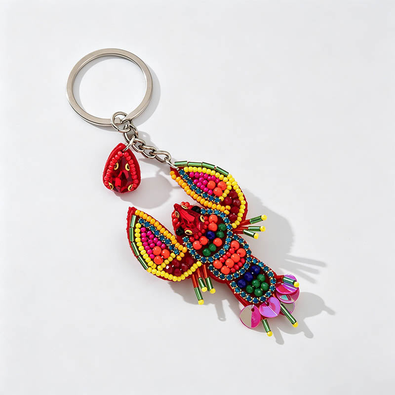 Beaded Lobster Keychain Bag Ch - Shopdayla Wholesale - #6210