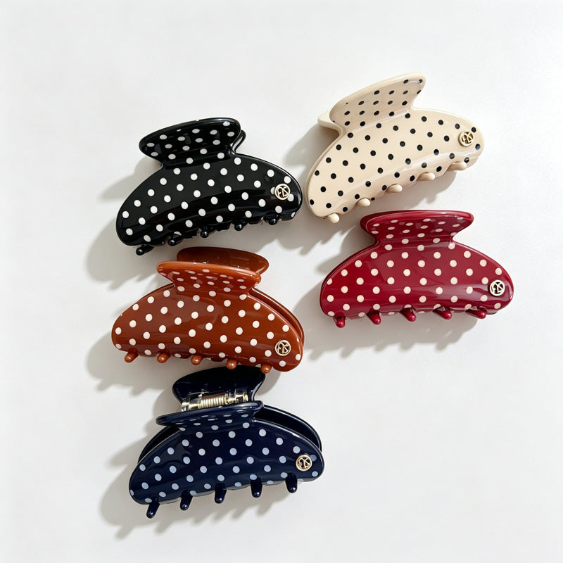 Polka Dots Fan Shaped Hair Claw