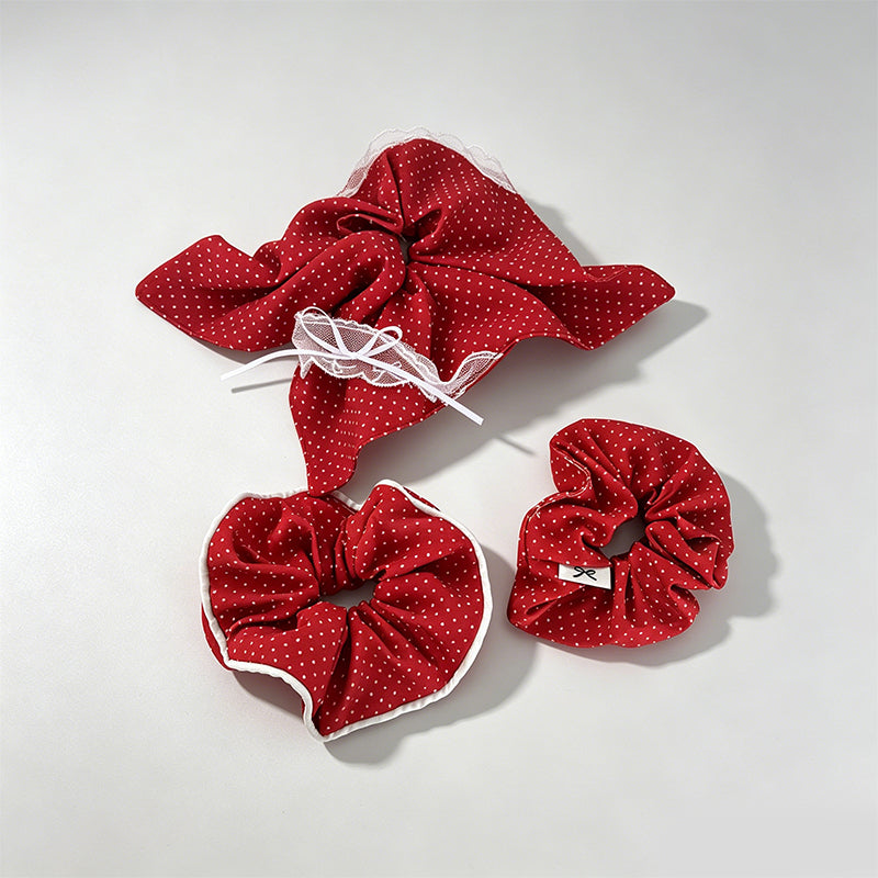 Retro Red Polka Dot Feel Scrun - Shopdayla Wholesale - #7250