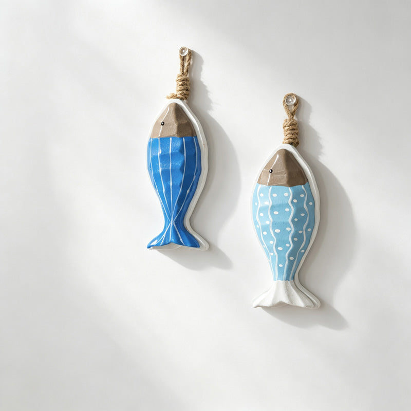 Wooden Fish Shape Wall Hanging Ornament