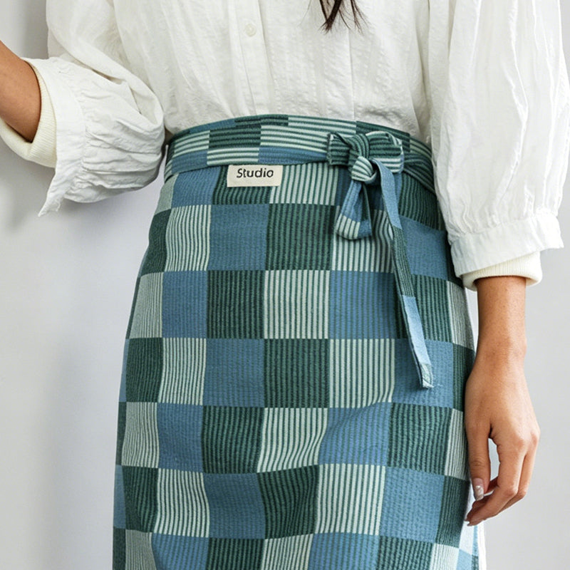 Pure Cotton Half-Body Stripe Kitchen Waist