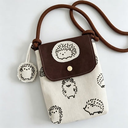 Hedgehog Print Crossbody Phone Bag