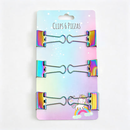 Iridescent Binder Clips Set