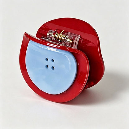 Two-Tone Button Round Hair Claw Clip