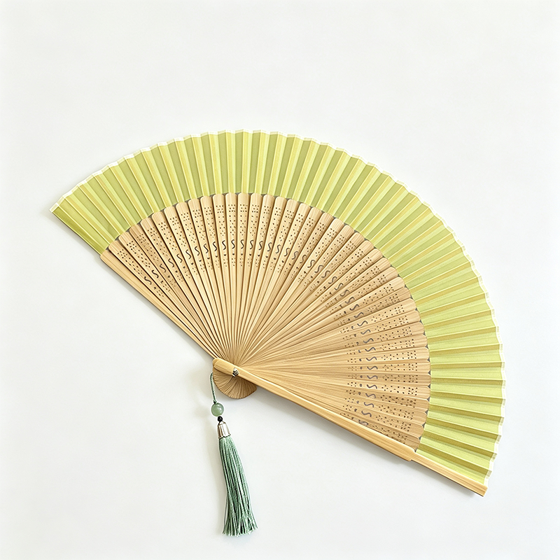 Plain Silk Bamboo Folding Hand Fan