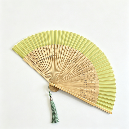 Plain Silk Bamboo Folding Hand Fan