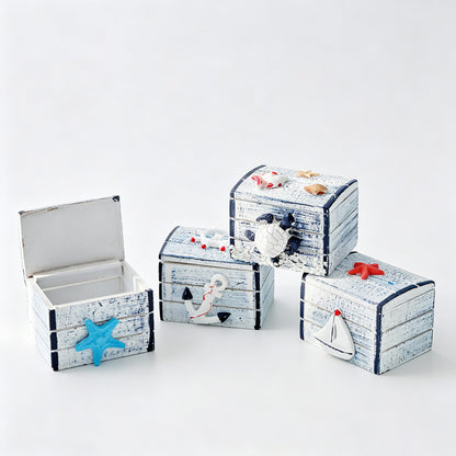 Wooden Ocean Themed Desktop Storage Box