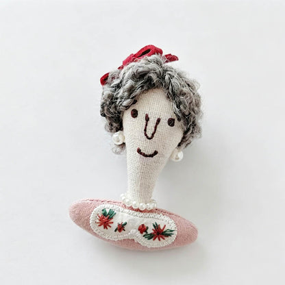 Playful Strawberry Rabbit Floral Brooch