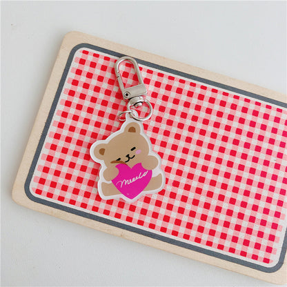 Acrylic Bear Figure Keychain