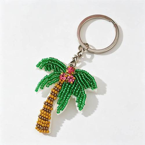 Beaded Palm Tree Keychain Bag - Shopdayla Wholesale - #3714
